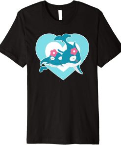 Love Orcas - Cute Orca and Orca Calf Heart Premium T-Shirt