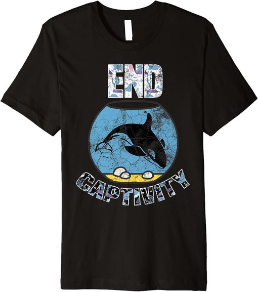 Free the Orca Whales, End Captivity, Orca Lovers 2023 Cool Premium T-Shirt