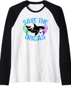 Save the Orcas Raglan Baseball Tee