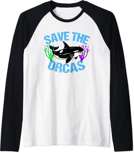 Save the Orcas Raglan Baseball Tee